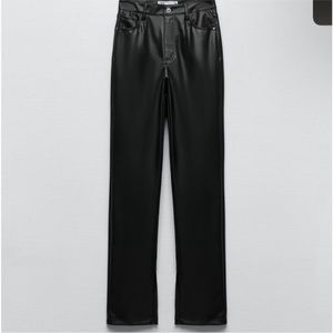 BLOGGERS FAVORITE NWT Zara FAUX LEATHER FLARED SLIM PANTS
